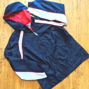 FUDA Spring Windbreaker Rain Jacket Hood LightweiBlue Pink White Ladies' Lg